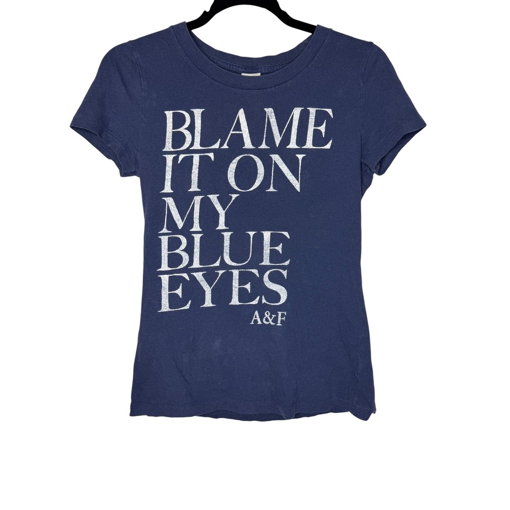 Abercrombie & Fitch Blame It On My Blue Eyes Graphic Tee Shirt Vintage Y2K M